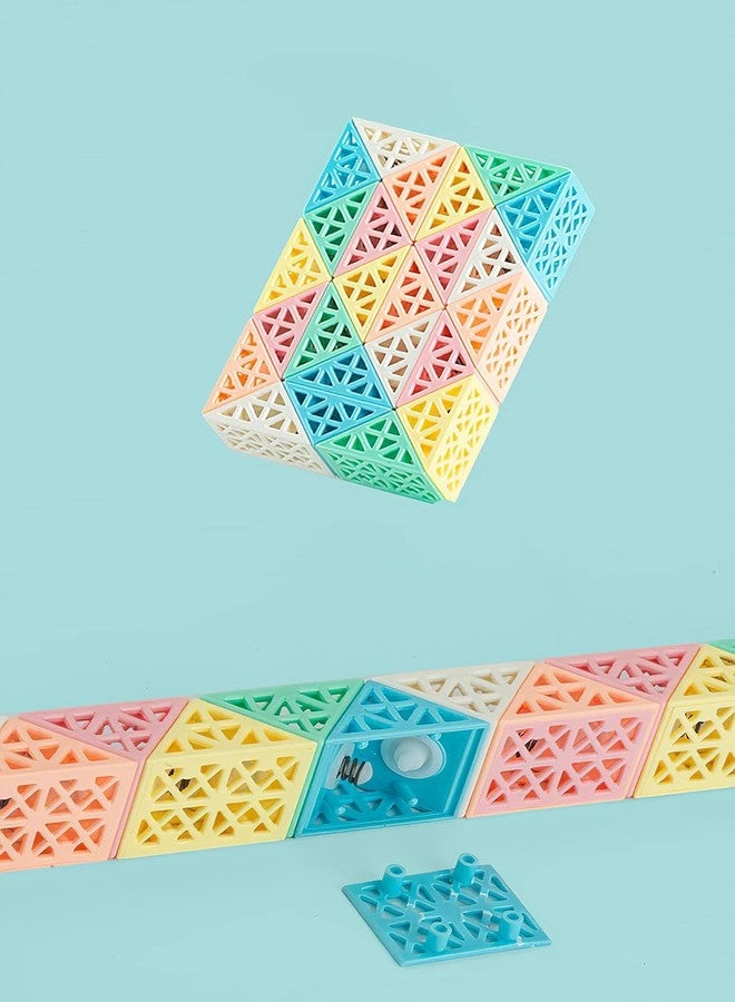 Qwick Click 1PC Snake Fidget Toy Cube Twist Puzzle 24 Wedges, Large Size Hollow Out Macaron Magic Snake Toy Brain Teaser Stocking Stuffers Party Favors Game Goodie Bags Fillers for Kids Adults Teens - Image 5